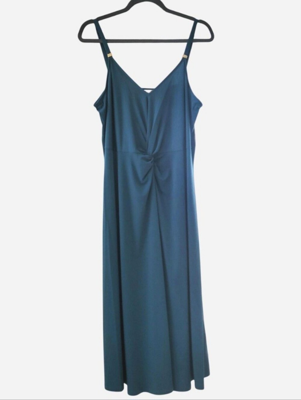 Micheal Kors Teal Midi Dress Formal XL NWT Blue Spandex Jersey Fitted Elegant